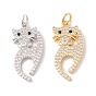 Латунные микро проложить кубического циркония подвески, с прыжковых колец, без кадмия и без свинца, долговечный, кошка