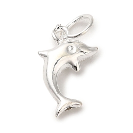 925 Sterling Silver Dolphin Charms, with Jump Rings