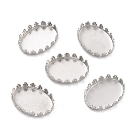 316 Stainless Steel Tray Settings, Serrated Edge Bezel Cups, Oval