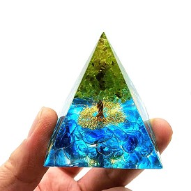 Crystal Stone Pyramid Ornament Home Office Decoration Pyramid Resin Crafts