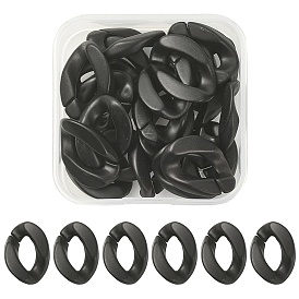 20Pcs Opaque Spray Painted Acrylic Linking Rings, Quick Link Connectors, for Curb Chains Making, Frosted, Twist
