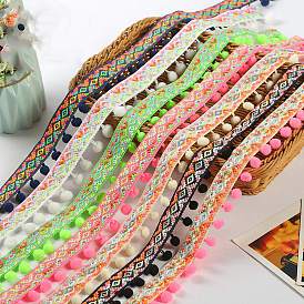 Ethnic Style Polyester Ball Fringe Lace Trim, Garment Accessories