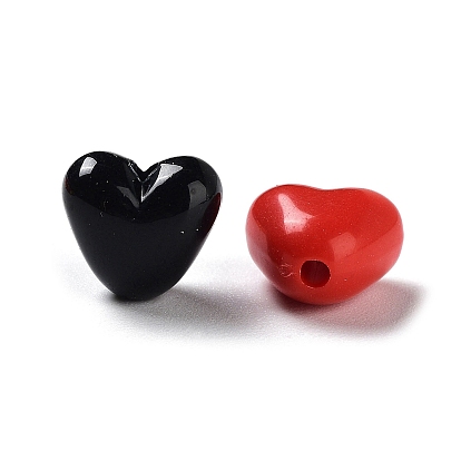Opaque & Luminous Acrylic Beads, Heart