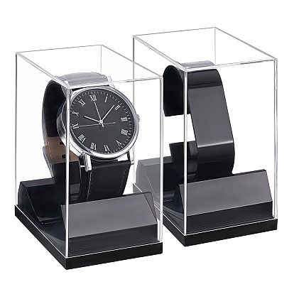 2unidades de estuches de plástico transparente para exhibir un solo reloj, reconectar