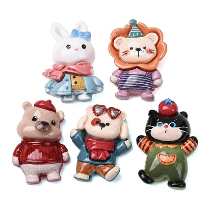 Кабошоны из непрозрачной смолы на тему животных