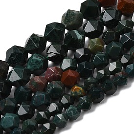 Нити бусин из натурального кровавика/гелиотропа, звезды вырезать круглые бусы, граненые