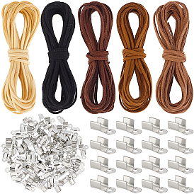 1Kits para hacer pulseras de cordón de terciopelo, Incluyen anillas de salto de aleación, cierres de langosta y extremos de abrazadera