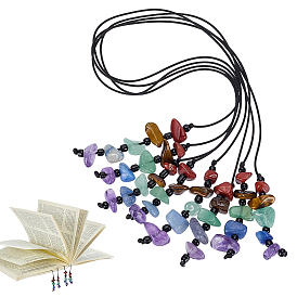 4шт. закладка из натурального драгоценного камня, с нейлоновой