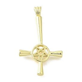 Латунные подвески, христианский перевернутый крест со звездой, долговечный, без свинца и без кадмия, стойки покрытие