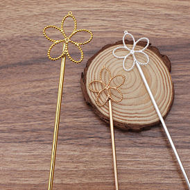 Alloy & Iron Hair Sticks, Hair Accessories for Women & Girls, Flower