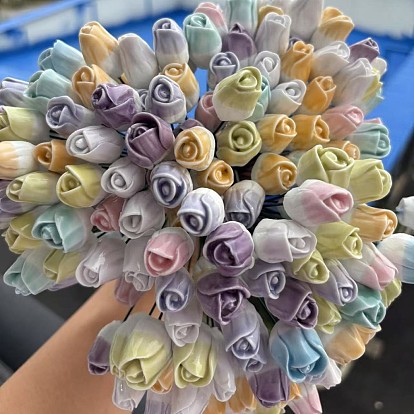 Keramikblumenstiele mit Eisenstiel, Dekorative künstliche Blumenstecker für Vasen und Wohndekoration