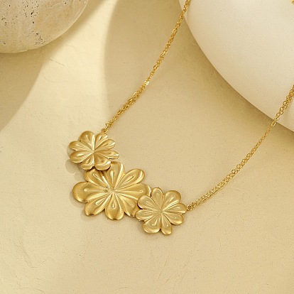 Тройной цветок 304 ожерелья из нержавеющей стали для женщин