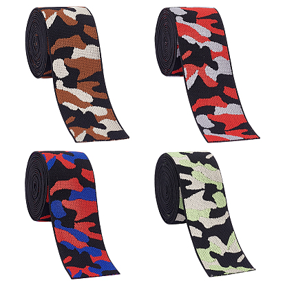 4 ярды 4 цвета плоская эластичная нейлоновая лента, швейные принадлежности для одежды, камуфляжный узор