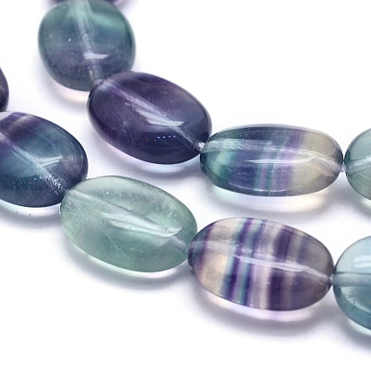 Natural Fluorite Beads Strands, Oval