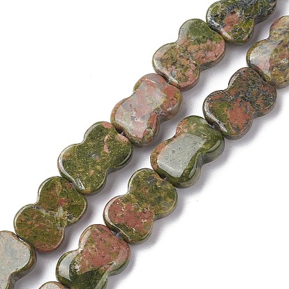 Natural Unakite Beads Strands, Bowknot