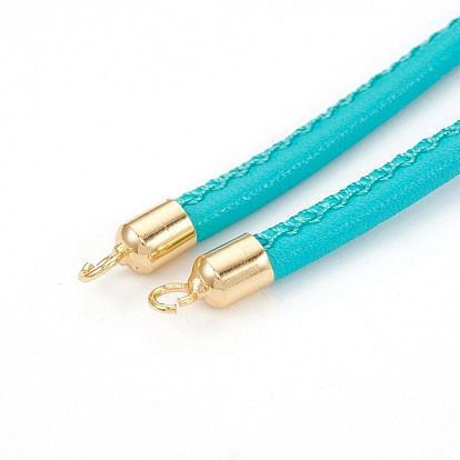 Imitation Sheepskin Cord Bracelet Making, with Brass Finding, Golden