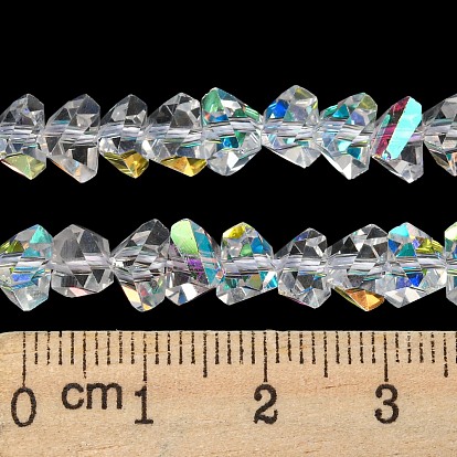 Electroplate Glass Beads Strands, AB Color, Faceted, Triangle