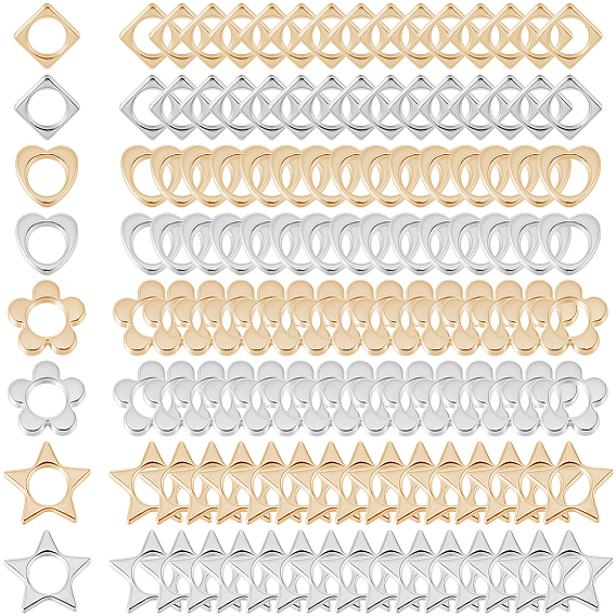 160шт 8 стили 2-отверстие ccb пластиковая бусина рамка