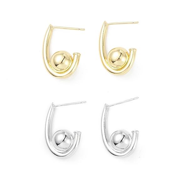 Серьги-гвоздики из латуни для женщин, долговечный, без свинца и без кадмия