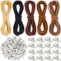 1Set DIY Velvet Cord Bracelets Making Kits, include Alloy Jump Rings, Lobster Clasps and Clamp Ends