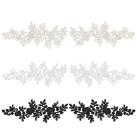 3 парные 3 аппликации с компьютерной вышивкой из полиэстера и узором в виде розы, пришить заплатки, костюм чонсам аксессуары