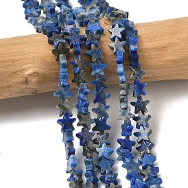Нитки бусины из натурального ляписа-лазури, звезда