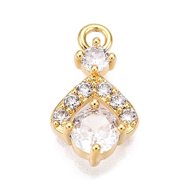 Латунные микро проложить кубического циркония подвески, без кадмия, без никеля и без свинца, ромб прелести