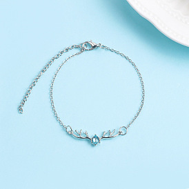 Sweet and Stylish Deer Bracelet with Rhinestones, Perfect for Best Friends
