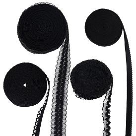 10м 2 стили вязаный рыболовный шнур нейлон эластичная кружевная отделка, Эластичная цветочная кружевная лента для шитья украшения, с 10ярдами 2 стилями полиэстер пико эластичная кружевная лента