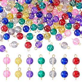 120шт. волочильный станок прозрачный стеклянный круглый соединительный элемент подвески, с 304 петлями из нержавеющей стали, золотые