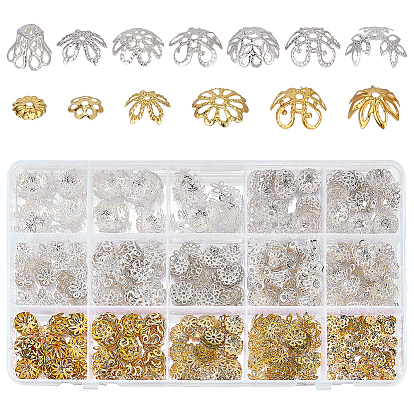 715 шт. 13 стили железные колпачки для бусин, цветок