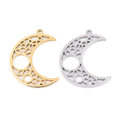 304 подвески из нержавеющей стали, полое лунное очарование, ионное покрытие (ip)