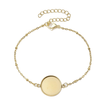 304 браслеты из нержавеющей стали с круглыми кабошонами, изготовление браслетов-спутниковых цепей