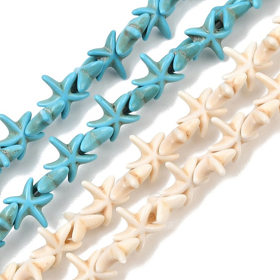 Synthetic Turquoise Dyed Beads Strands, Starfish