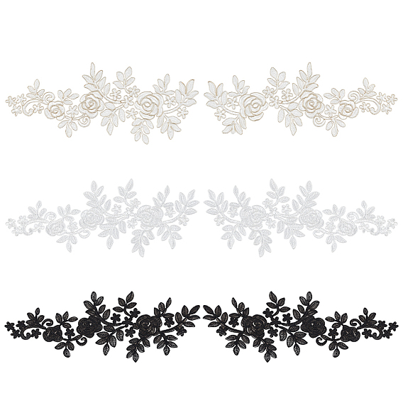 3 парные 3 аппликации с компьютерной вышивкой из полиэстера и узором в виде розы, пришить заплатки, костюм чонсам аксессуары