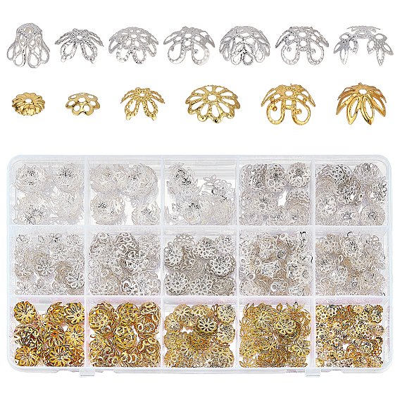 715 шт. 13 стили железные колпачки для бусин, цветок