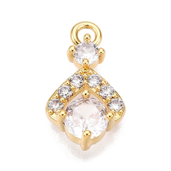 Латунные микро проложить кубического циркония подвески, без кадмия, без никеля и без свинца, ромб прелести