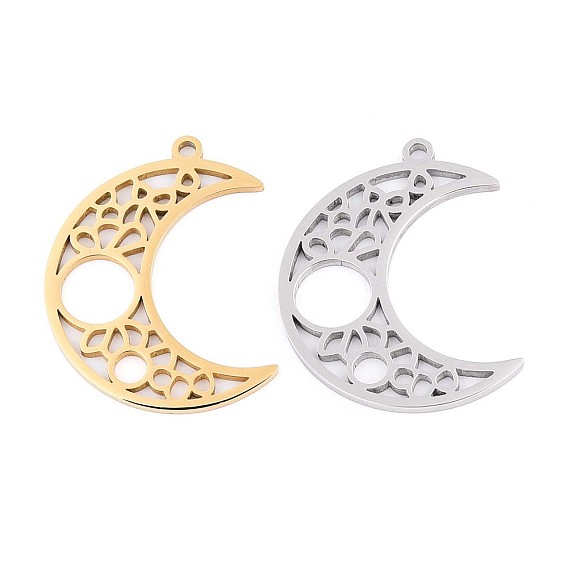 304 подвески из нержавеющей стали, полое лунное очарование, ионное покрытие (ip)