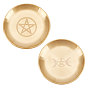 2Pcs 2 Style 201 Stainless Steel Candle Holder, Tarot Theme Tealight Tray, Home Tabletop Centerpiece Decoration, Flat Round