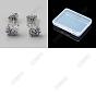 1 Pair Brass Micro Pave Cubic Zirconia Stud Earrings, Butterfly