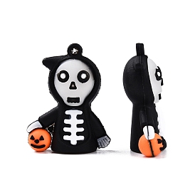 Halloween Theme PVC Pendants, for DIY Keychain Making, Demon