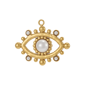 304 подвески из нержавеющей стали, очарование глаз, ионное покрытие (ip), долговечный, реальный 18 k позолоченный