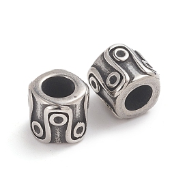 304 Stainless Steel Beads, Large Hole Beads, Column