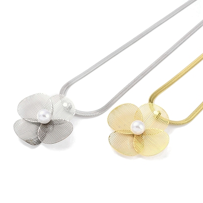 304 ожерелья с подвесками-цветками из нержавеющей стали и АБС-пластика для женщин