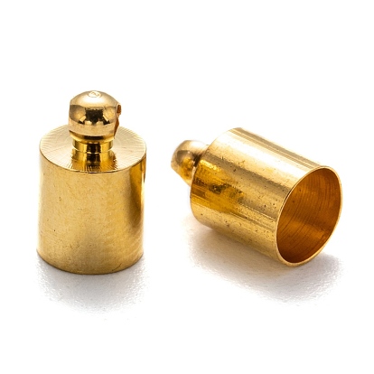 Brass Cord Ends, 10x6mm, Hole: 1.2mm, 5.5mm inner diameter