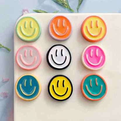 Cute Multifunction Resin Magnetic Refrigerator Sticker Fridge Magnets Hanging Hook,  with Enamel, Smiling Face