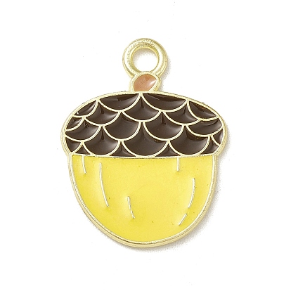 Crémaillère placage pendentifs en émail d'alliage, or et de lumière, charmes gland