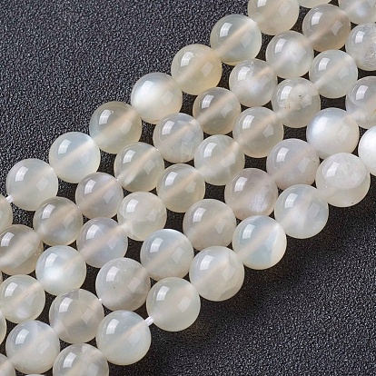 Natural White Moonstone Beads Strands, Round