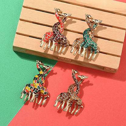 Булавки с эмалью жирафа, броши из светло-золотистого сплава для одежды-рюкзака