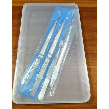 4pcs 4 pince à épiler en acier inoxydable de style 4 et outil de ramassage à griffes pour le ramassage de petites pièces